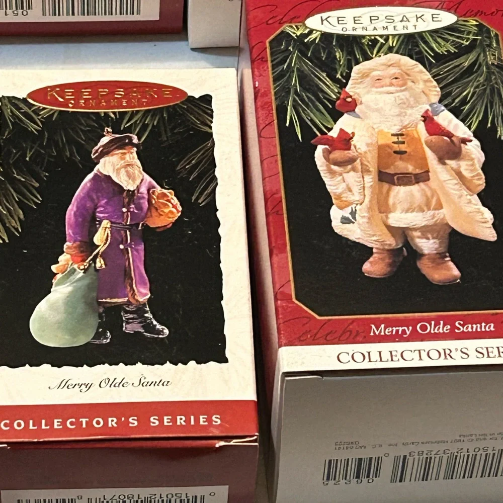 5 Vintage Hallmark Merry Olde & Nutcracker & St. Nicholas Santa Ornaments